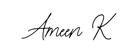 Create a personalized artistic stamp with Ameen K in Bearetta-2O07w font. Perfect for visual artists, designers, and influencers. Ameen K signature style 12 images and pictures png