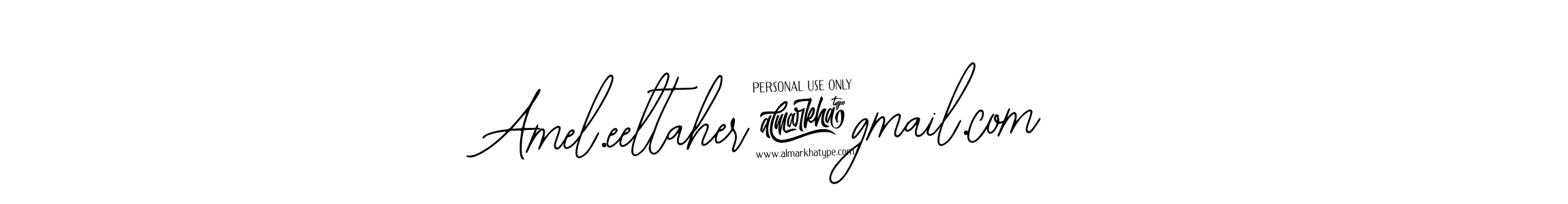 This is the best signature style for the Amel.eeltaher@gmail.com name. Also you like these signature font (Bearetta-2O07w). Mix name signature. Amel.eeltaher@gmail.com signature style 12 images and pictures png