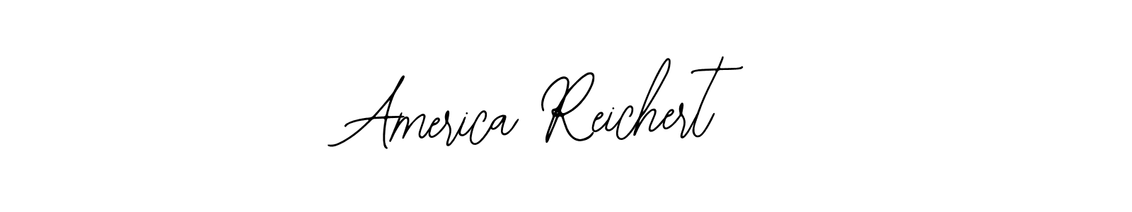 How to make America Reichert name signature. Use Bearetta-2O07w style for creating short signs online. This is the latest handwritten sign. America Reichert signature style 12 images and pictures png