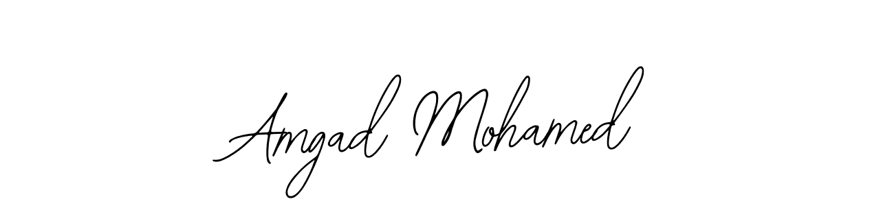 The best way (Bearetta-2O07w) to make a short signature is to pick only two or three words in your name. The name Amgad Mohamed include a total of six letters. For converting this name. Amgad Mohamed signature style 12 images and pictures png