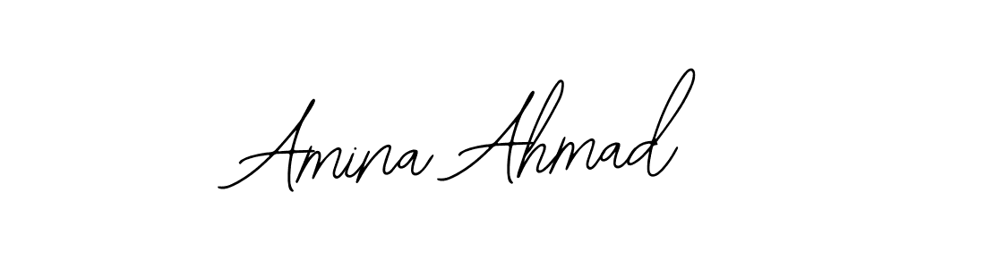 How to make Amina Ahmad name signature. Use Bearetta-2O07w style for creating short signs online. This is the latest handwritten sign. Amina Ahmad signature style 12 images and pictures png