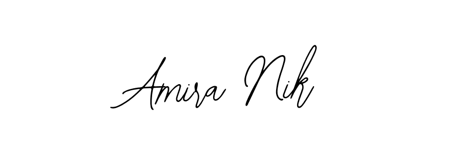 Bearetta-2O07w is a professional signature style that is perfect for those who want to add a touch of class to their signature. It is also a great choice for those who want to make their signature more unique. Get Amira Nik name to fancy signature for free. Amira Nik signature style 12 images and pictures png