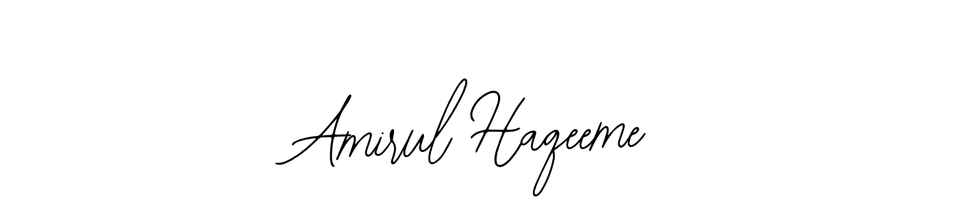 Design your own signature with our free online signature maker. With this signature software, you can create a handwritten (Bearetta-2O07w) signature for name Amirul Haqeeme. Amirul Haqeeme signature style 12 images and pictures png