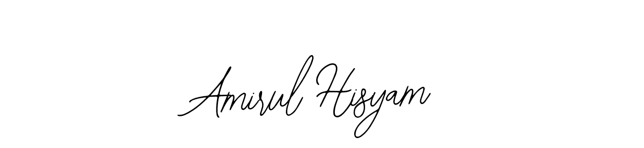 Bearetta-2O07w is a professional signature style that is perfect for those who want to add a touch of class to their signature. It is also a great choice for those who want to make their signature more unique. Get Amirul Hisyam name to fancy signature for free. Amirul Hisyam signature style 12 images and pictures png