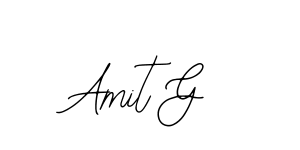 How to make Amit G name signature. Use Bearetta-2O07w style for creating short signs online. This is the latest handwritten sign. Amit G signature style 12 images and pictures png