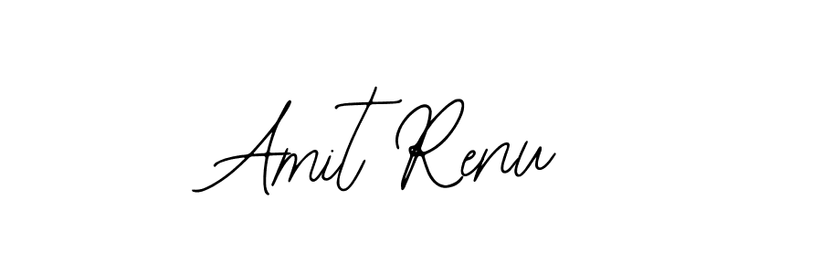 How to make Amit Renu name signature. Use Bearetta-2O07w style for creating short signs online. This is the latest handwritten sign. Amit Renu signature style 12 images and pictures png