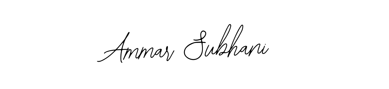 How to make Ammar Subhani name signature. Use Bearetta-2O07w style for creating short signs online. This is the latest handwritten sign. Ammar Subhani signature style 12 images and pictures png