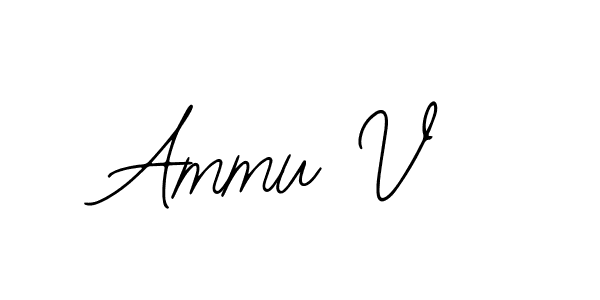 You should practise on your own different ways (Bearetta-2O07w) to write your name (Ammu V) in signature. don't let someone else do it for you. Ammu V signature style 12 images and pictures png