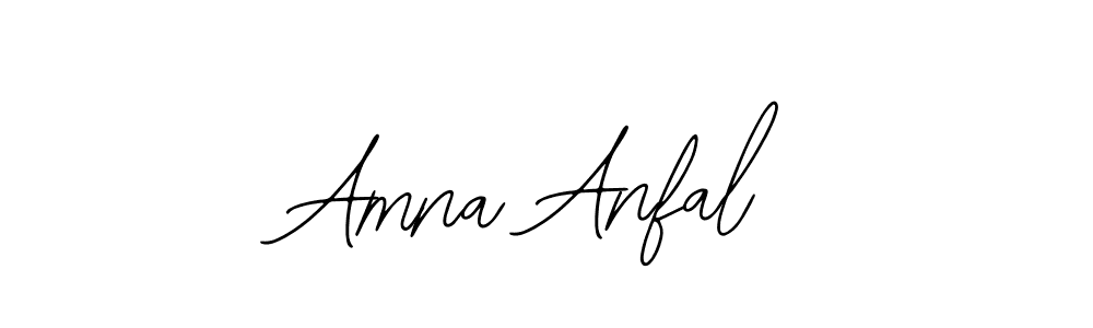 Bearetta-2O07w is a professional signature style that is perfect for those who want to add a touch of class to their signature. It is also a great choice for those who want to make their signature more unique. Get Amna Anfal name to fancy signature for free. Amna Anfal signature style 12 images and pictures png