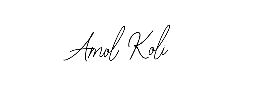 How to make Amol Koli name signature. Use Bearetta-2O07w style for creating short signs online. This is the latest handwritten sign. Amol Koli signature style 12 images and pictures png