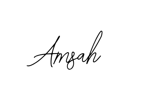 How to make Amsah name signature. Use Bearetta-2O07w style for creating short signs online. This is the latest handwritten sign. Amsah signature style 12 images and pictures png