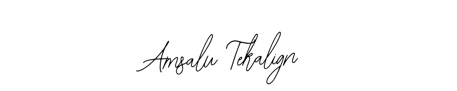 The best way (Bearetta-2O07w) to make a short signature is to pick only two or three words in your name. The name Amsalu Tekalign include a total of six letters. For converting this name. Amsalu Tekalign signature style 12 images and pictures png