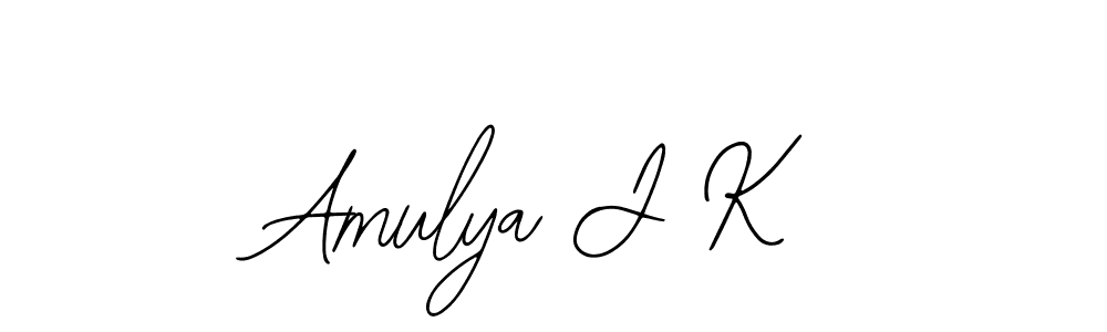 The best way (Bearetta-2O07w) to make a short signature is to pick only two or three words in your name. The name Amulya J K include a total of six letters. For converting this name. Amulya J K signature style 12 images and pictures png