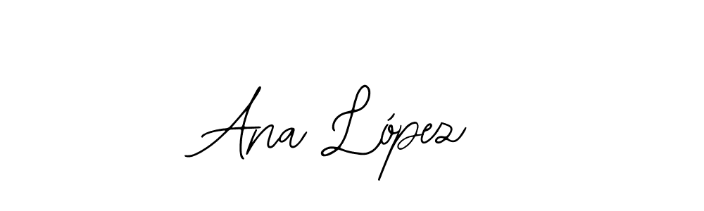 How to make Ana López name signature. Use Bearetta-2O07w style for creating short signs online. This is the latest handwritten sign. Ana López signature style 12 images and pictures png