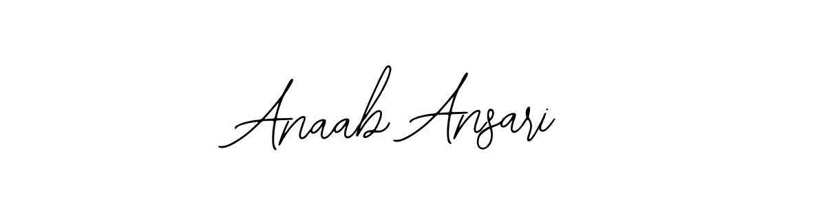 if you are searching for the best signature style for your name Anaab Ansari. so please give up your signature search. here we have designed multiple signature styles  using Bearetta-2O07w. Anaab Ansari signature style 12 images and pictures png