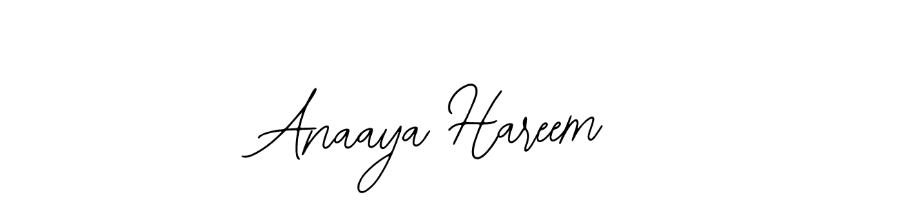The best way (Bearetta-2O07w) to make a short signature is to pick only two or three words in your name. The name Anaaya Hareem include a total of six letters. For converting this name. Anaaya Hareem signature style 12 images and pictures png