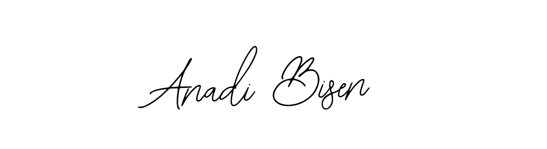 How to make Anadi Bisen name signature. Use Bearetta-2O07w style for creating short signs online. This is the latest handwritten sign. Anadi Bisen signature style 12 images and pictures png