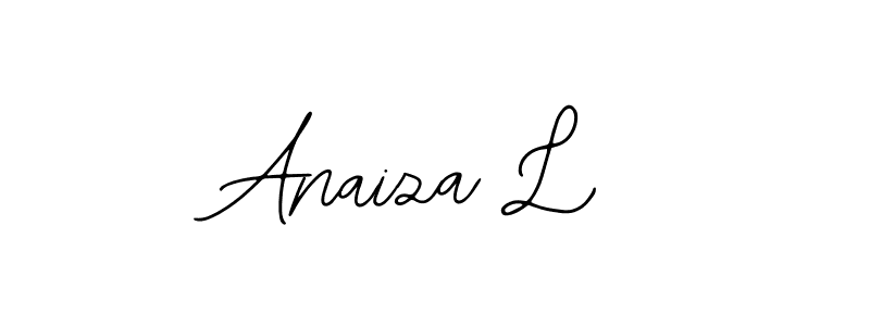 The best way (Bearetta-2O07w) to make a short signature is to pick only two or three words in your name. The name Anaiza L include a total of six letters. For converting this name. Anaiza L signature style 12 images and pictures png