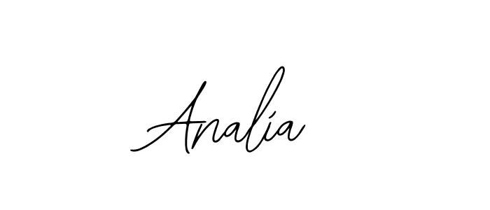 You should practise on your own different ways (Bearetta-2O07w) to write your name (Analía) in signature. don't let someone else do it for you. Analía signature style 12 images and pictures png