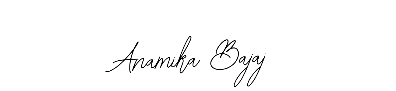 You should practise on your own different ways (Bearetta-2O07w) to write your name (Anamika Bajaj) in signature. don't let someone else do it for you. Anamika Bajaj signature style 12 images and pictures png