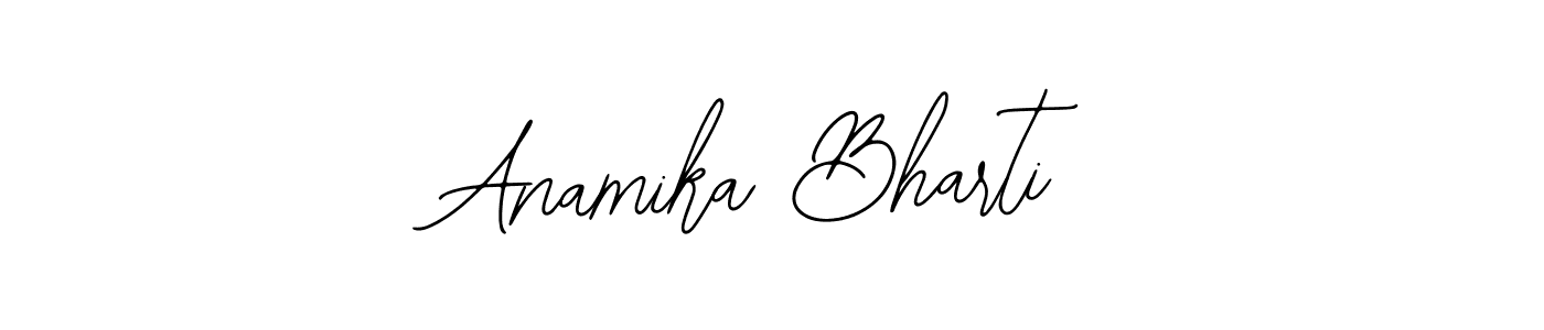 You should practise on your own different ways (Bearetta-2O07w) to write your name (Anamika Bharti) in signature. don't let someone else do it for you. Anamika Bharti signature style 12 images and pictures png