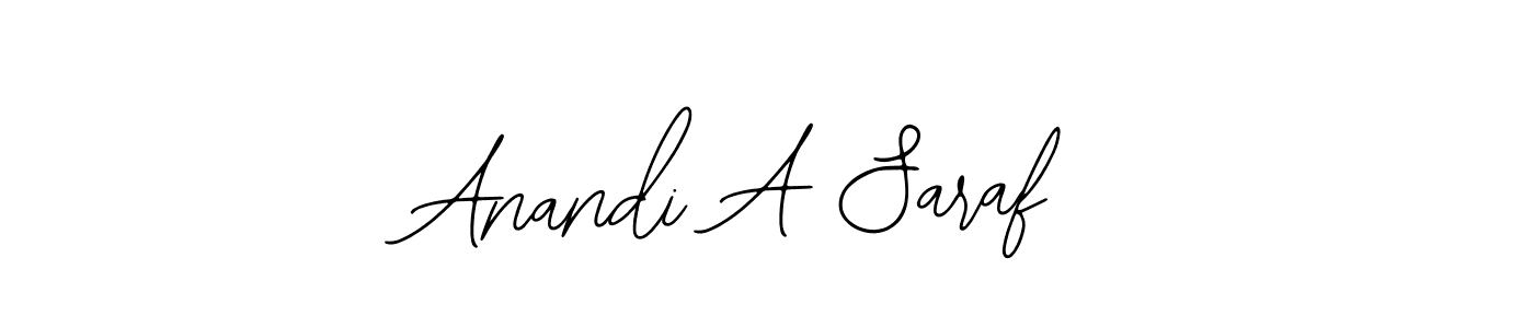 Also You can easily find your signature by using the search form. We will create Anandi A Saraf name handwritten signature images for you free of cost using Bearetta-2O07w sign style. Anandi A Saraf signature style 12 images and pictures png