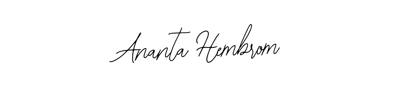 Bearetta-2O07w is a professional signature style that is perfect for those who want to add a touch of class to their signature. It is also a great choice for those who want to make their signature more unique. Get Ananta Hembrom name to fancy signature for free. Ananta Hembrom signature style 12 images and pictures png