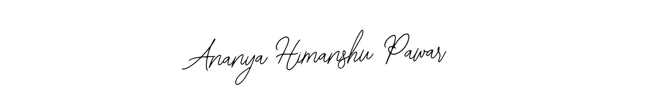 You should practise on your own different ways (Bearetta-2O07w) to write your name (Ananya Himanshu Pawar) in signature. don't let someone else do it for you. Ananya Himanshu Pawar signature style 12 images and pictures png