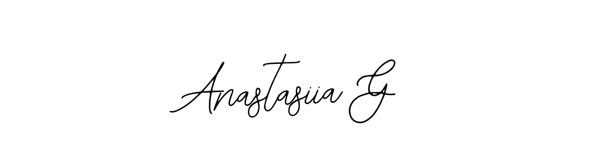 The best way (Bearetta-2O07w) to make a short signature is to pick only two or three words in your name. The name Anastasiia G include a total of six letters. For converting this name. Anastasiia G signature style 12 images and pictures png