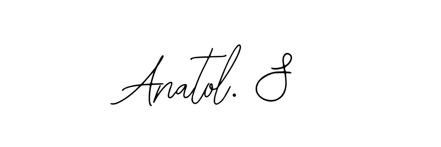 The best way (Bearetta-2O07w) to make a short signature is to pick only two or three words in your name. The name Anatol. S include a total of six letters. For converting this name. Anatol. S signature style 12 images and pictures png
