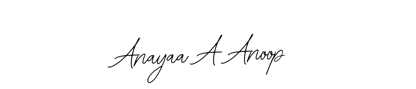 Anayaa A Anoop stylish signature style. Best Handwritten Sign (Bearetta-2O07w) for my name. Handwritten Signature Collection Ideas for my name Anayaa A Anoop. Anayaa A Anoop signature style 12 images and pictures png