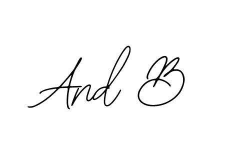 How to make And B name signature. Use Bearetta-2O07w style for creating short signs online. This is the latest handwritten sign. And B signature style 12 images and pictures png