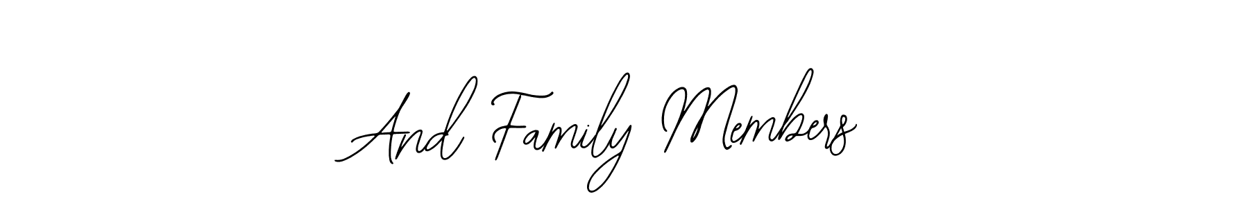 The best way (Bearetta-2O07w) to make a short signature is to pick only two or three words in your name. The name And Family Members include a total of six letters. For converting this name. And Family Members signature style 12 images and pictures png