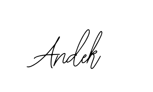 You should practise on your own different ways (Bearetta-2O07w) to write your name (Andek) in signature. don't let someone else do it for you. Andek signature style 12 images and pictures png