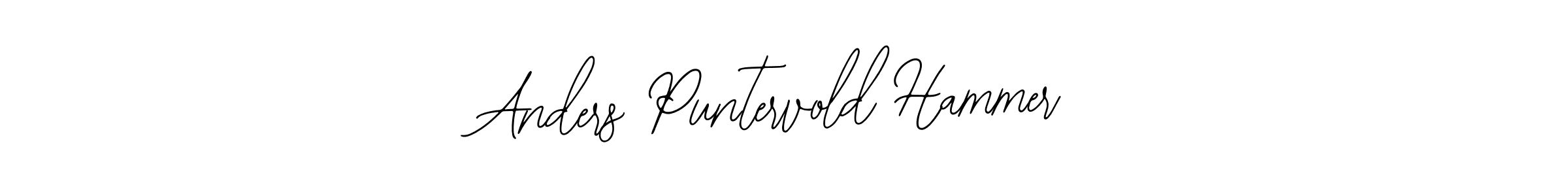 How to make Anders Puntervold Hammer name signature. Use Bearetta-2O07w style for creating short signs online. This is the latest handwritten sign. Anders Puntervold Hammer signature style 12 images and pictures png