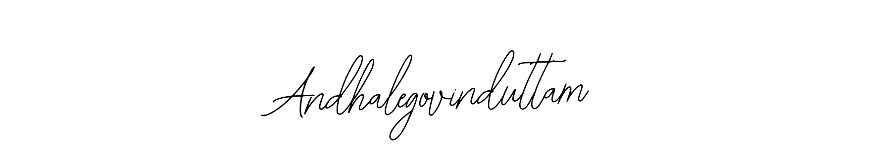 The best way (Bearetta-2O07w) to make a short signature is to pick only two or three words in your name. The name Andhalegovinduttam include a total of six letters. For converting this name. Andhalegovinduttam signature style 12 images and pictures png