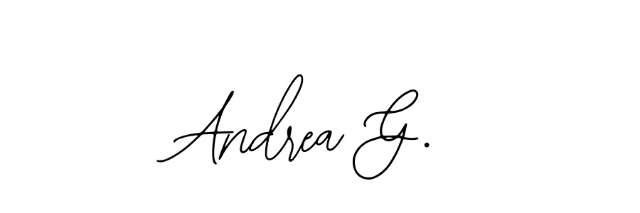 How to make Andrea G. name signature. Use Bearetta-2O07w style for creating short signs online. This is the latest handwritten sign. Andrea G. signature style 12 images and pictures png