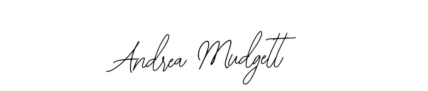 You should practise on your own different ways (Bearetta-2O07w) to write your name (Andrea Mudgett) in signature. don't let someone else do it for you. Andrea Mudgett signature style 12 images and pictures png