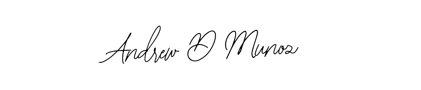 How to make Andrew D Munoz name signature. Use Bearetta-2O07w style for creating short signs online. This is the latest handwritten sign. Andrew D Munoz signature style 12 images and pictures png
