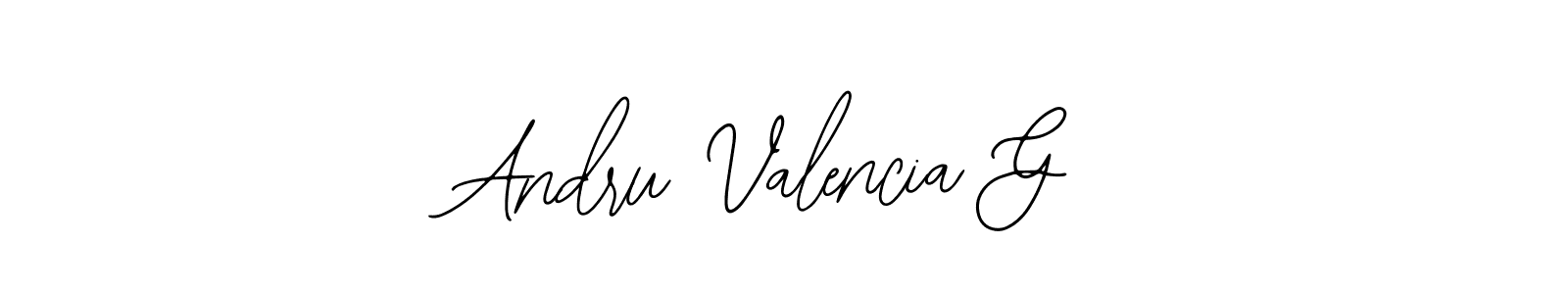 Use a signature maker to create a handwritten signature online. With this signature software, you can design (Bearetta-2O07w) your own signature for name Andru Valencia G. Andru Valencia G signature style 12 images and pictures png