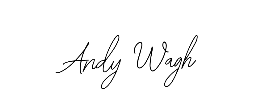 How to make Andy Wagh name signature. Use Bearetta-2O07w style for creating short signs online. This is the latest handwritten sign. Andy Wagh signature style 12 images and pictures png