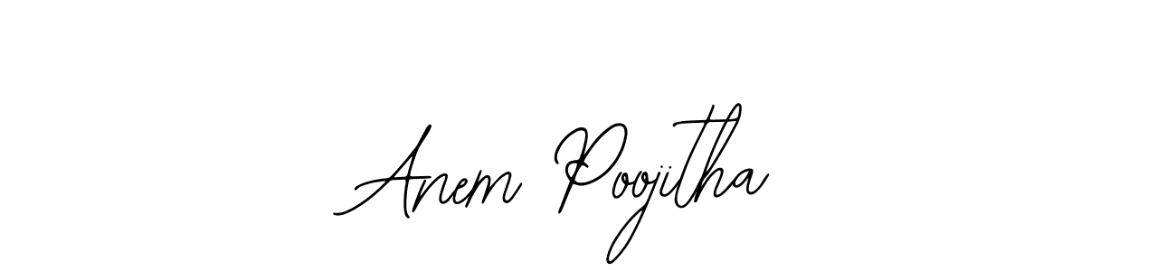 Also You can easily find your signature by using the search form. We will create Anem Poojitha name handwritten signature images for you free of cost using Bearetta-2O07w sign style. Anem Poojitha signature style 12 images and pictures png