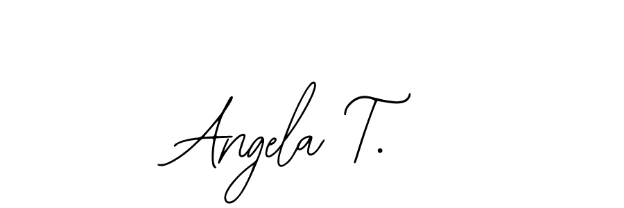 You should practise on your own different ways (Bearetta-2O07w) to write your name (Angela T.) in signature. don't let someone else do it for you. Angela T. signature style 12 images and pictures png