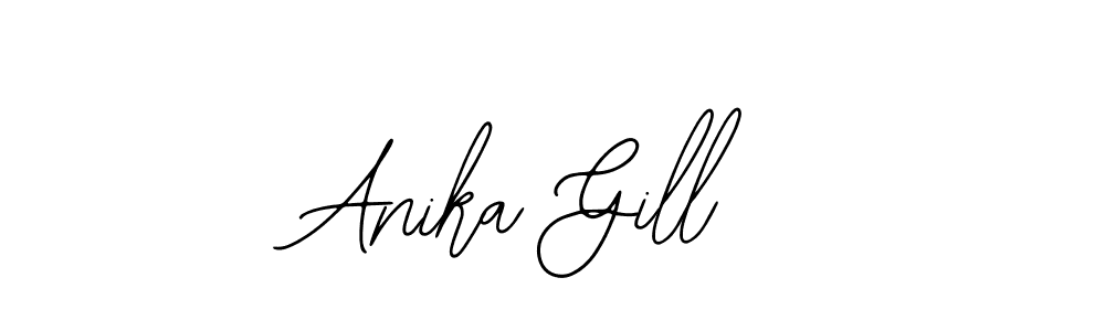 You should practise on your own different ways (Bearetta-2O07w) to write your name (Anika Gill) in signature. don't let someone else do it for you. Anika Gill signature style 12 images and pictures png