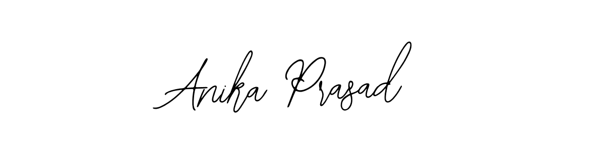 You should practise on your own different ways (Bearetta-2O07w) to write your name (Anika Prasad) in signature. don't let someone else do it for you. Anika Prasad signature style 12 images and pictures png