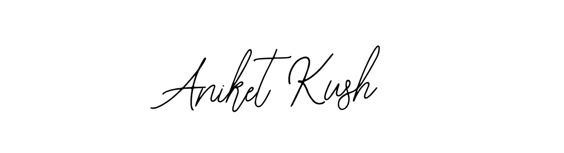 How to make Aniket Kush name signature. Use Bearetta-2O07w style for creating short signs online. This is the latest handwritten sign. Aniket Kush signature style 12 images and pictures png
