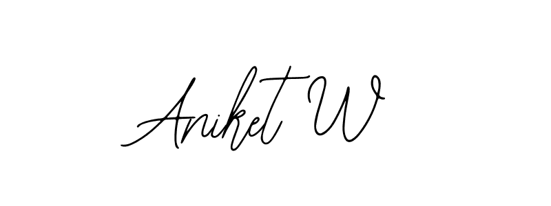 How to make Aniket W signature? Bearetta-2O07w is a professional autograph style. Create handwritten signature for Aniket W name. Aniket W signature style 12 images and pictures png