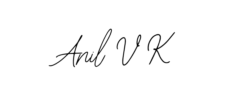 Use a signature maker to create a handwritten signature online. With this signature software, you can design (Bearetta-2O07w) your own signature for name Anil V K. Anil V K signature style 12 images and pictures png