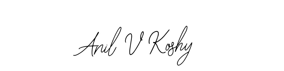 Make a beautiful signature design for name Anil V Koshy. With this signature (Bearetta-2O07w) style, you can create a handwritten signature for free. Anil V Koshy signature style 12 images and pictures png