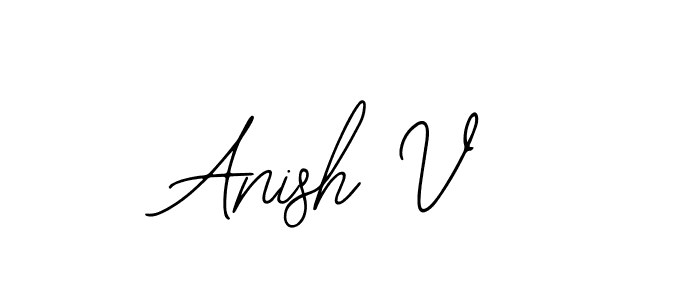 if you are searching for the best signature style for your name Anish V. so please give up your signature search. here we have designed multiple signature styles  using Bearetta-2O07w. Anish V signature style 12 images and pictures png